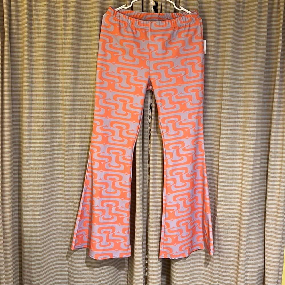 Vintage Supply orange and purple flare tight pants size 16